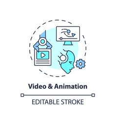 2d Customizable Video And Animation Line Icon