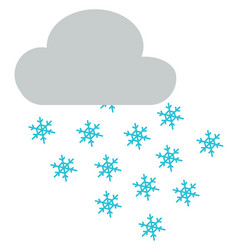 Cloud With Big Snowflakes On A White Background