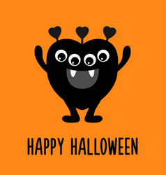 Happy Halloween Cute Monster Haert Head Face