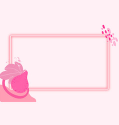 Neon Pink Tropical Rectangle Frame