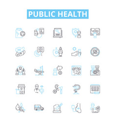 Public Health Line Icons Set