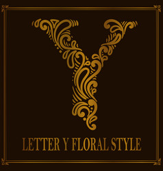 Vintage Letter Y Floral Pattern Style