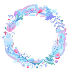 Decorative frame with winter plants Royalty Free Vector