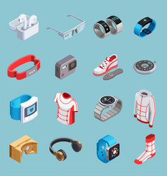 Wearable Technology Isometric Icons