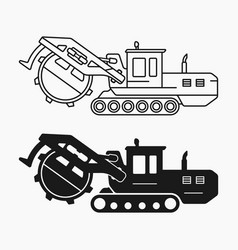 Wheel Trencher Construction Machine Line Shape