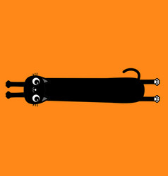 Cute Black Cat Happy Halloween Super Long Body