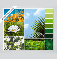 Photo Collage Moodboard Template In Green Colors