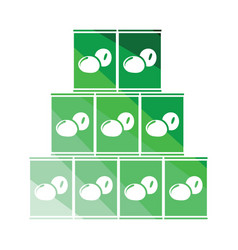 Stack Of Olive Cans Icon