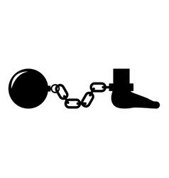 Ball And Chain Attached Foot Silhouette Pulling