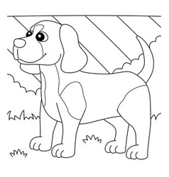 Beagle Dog Coloring Page For Kids