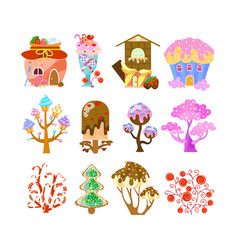 Chocolate Houses And Caramel Trees Cartoon