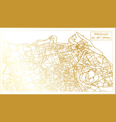 Edinburgh Scotland City Map In Retro Style