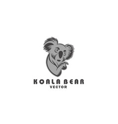 Logo Stylistic Stencil Of A Gray Koala Bear