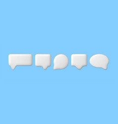 3d White Blank Speech Bubble Set