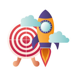 Rocket With Target Shooting Isolated Icon