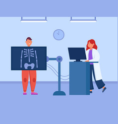 Patient Checking Skeletal Bone Health With Scanner