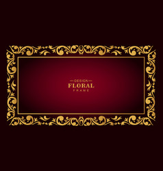 Artistic Golden Floral Frame Border Design