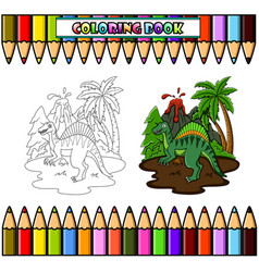 Cartoon Spinosaurus For Coloring Book