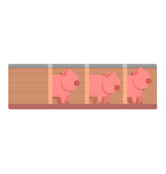 Pig Farm Protection Icon Cartoon Swine