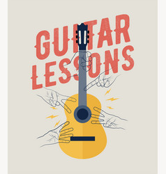 Vintage Styled Guitar Lessons Poster