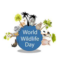 World Wildlife Day Sign And Badge