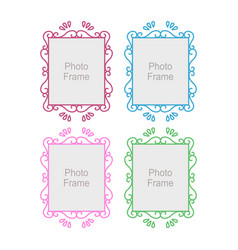 Ornamental Colorful Blank Photo Frames On White