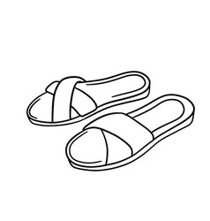 Slippers Doodle Sketch Hand Drawn