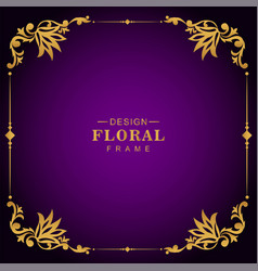 Beautiful Artistic Golden Luxury Floral Frame