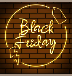 Black Friday Brick Wall Neon Script Sign