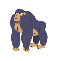 Cute Gorilla Cartoon Character Flat