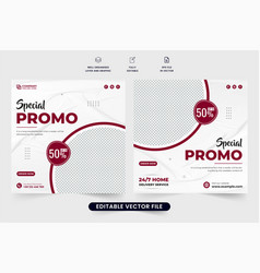 Food Promo Template Social Media Post With Red