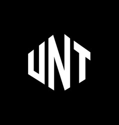 Unt Letter Logo Design With Polygon Shape