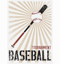 Baseball Tournament Typographical Grunge Poster