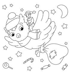 Elf Delivers Christmas Gifts Coloring Book Page