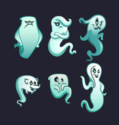 Halloween Ghost Collection Flat Design