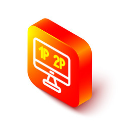 Isometric Line Computer Monitor Screen Icon