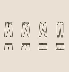 Set Bundle Pants With Line Art Style Logo Icon