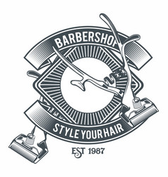 Barber Shop Style Your Hair Logo Isolated On