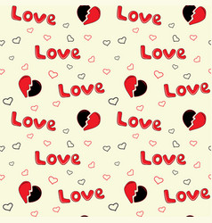 Seamless Pattern With A Broken Heart Love