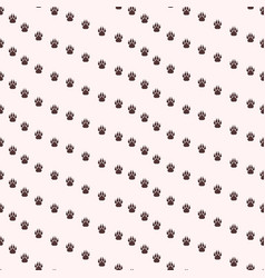 Seamless Pattern With Dog Paw Prints Wave Stripe