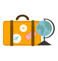 Suitcase And Globe On A Light Background