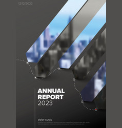 Dark Annual Report Front Cover Page Template With