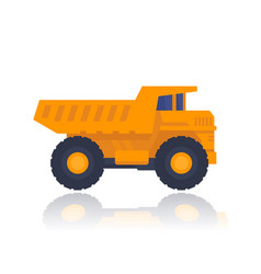 Dump Truck On White Heavy Machinery