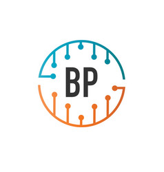 Initial Letter Bp Future Technology Logo Template