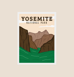 Yosemite National Park Print Poster Vintage