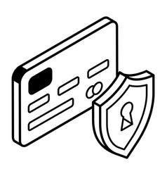 Check Linear Isometric Icon Of Secure Card