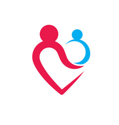 Mom And Baby Heart Concept Icon Design