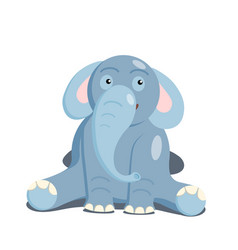 Cartoon Character Elephant Minimalist Gray Blue