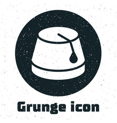 Grunge Turkish Hat Icon Isolated On White