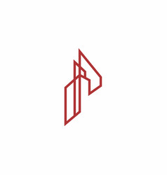 P Building Logo Design Letter Town